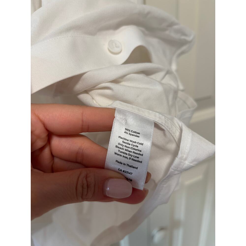 Talbots White Button Down Shirt 14W Non-Iron Cotton - Picture 7 of 10